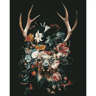 Twoje Hobby Malowanie po numerach czarne p��tno - Jele� 40x50cm
