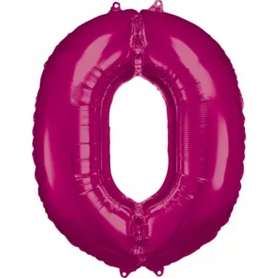 Amscan Balon foliowy cyfra 0 r�owa 70x86cm