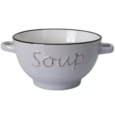 Siaki Collection Miska na zup z kamionki szara 650 ml