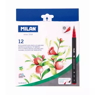 Milan Flamastry p�dzelkowe 12 szt.