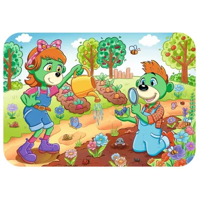 Puzzle drewniane 24 el. Poznaj Rodzin� Treflik�w