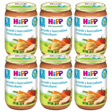 Hipp Jarzynki z kurczakiem i kluseczkami po 9. miesicu Bio Zestaw 6 x 220 g Bio