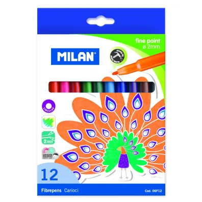 Milan Flamastry z cienk� ko�cowk� 12 szt.