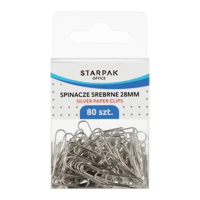 Spinacz metalowy srebrny 80szt etui  STARPAK 563702
