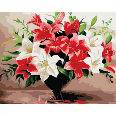 ArtiFly Malowanie po numerach - Liliowy bukiet 40x50cm