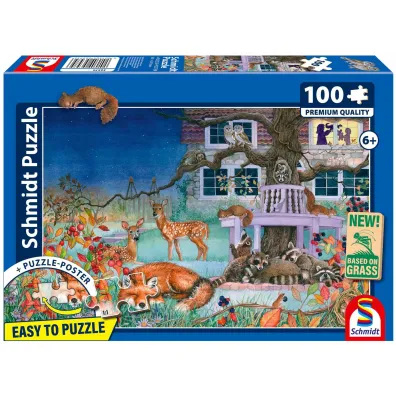 Puzzle PQ 100 el. Zwierz�ta noc� Schmidt