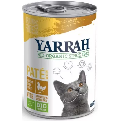 Yarrah Pasztet dla doros�ego kota z kurczaka ze spirulin� i algami 400 g Bio