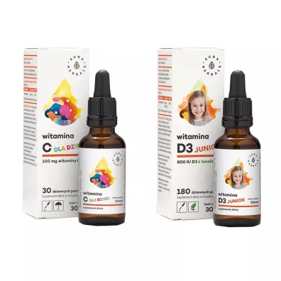 Aura Herbals Zestaw Odporno�� dla dzieci Suplementy diety 2 x 30 ml