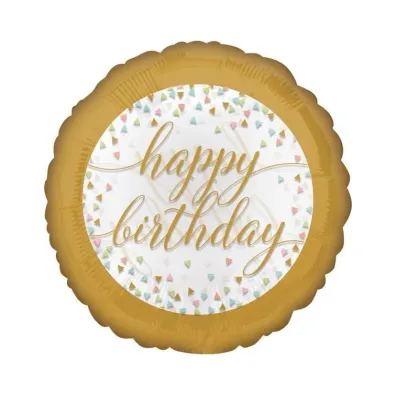 Amscan Balon foliowy Happy Birthday Pastel Confetti