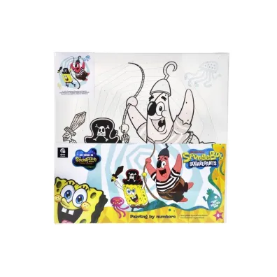 Qbee Malowanie po numerach 30x30cm SpongeBob w Kinie