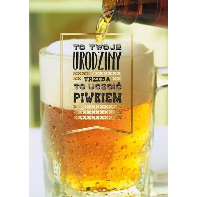 Kukartka Karnet PR-363 Urodziny Piwo
