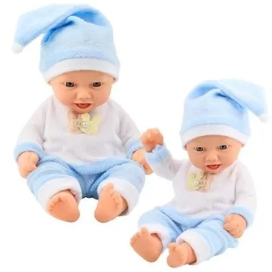 Lalka bobas w niebieskiej po�amce LeanToys