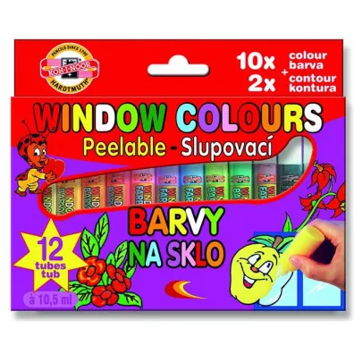 Koh-I-Noor Farby witraowe 9739 10 kolorw + 2 kontury