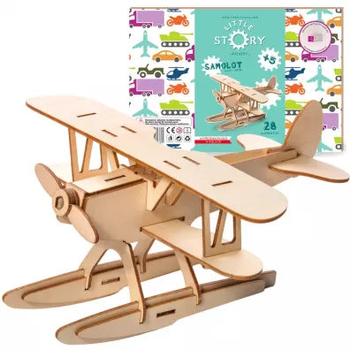 Drewniane Puzzle Model 3D - Samolot Robotime