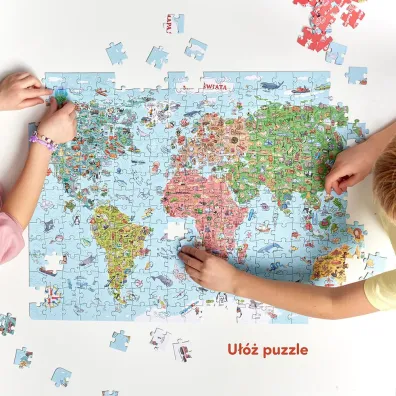 Puzzle 300 el. Odkrywcy Mapa �wiata Bright Junior Media