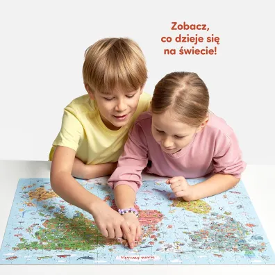 Puzzle 300 el. Odkrywcy Mapa �wiata Bright Junior Media
