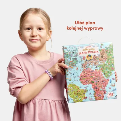 Puzzle 300 el. Odkrywcy Mapa �wiata Bright Junior Media