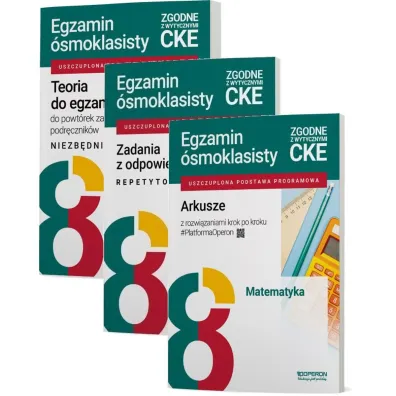 Pakiet. Egzamin �smoklasisty. Matematyka: Niezb�dnik, Zadania z odpowiedziami. Repetytorium, Arkusze z rozwi�zaniami krok po kroku