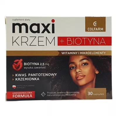 Colfarm Maxi Krzem + Biotyna Suplement diety 30 kaps.