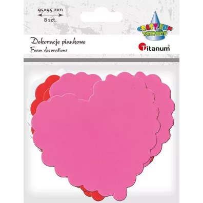 Titanum Dekoracje piankowe serca z falbank� mix 8 szt.