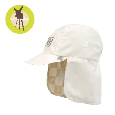 Lassig Czapka z filtrem UV80 z daszkiem i os�on� karku Splash & Fun Krata vanilla/sea salt, rozm. 52/53