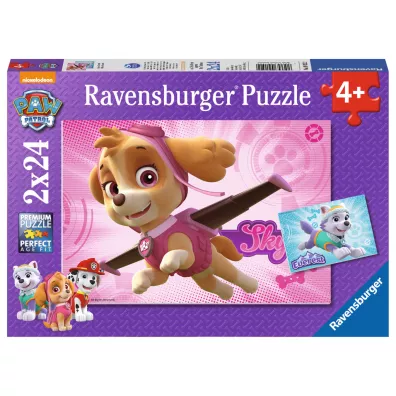 Puzzle 2 x 24 el. Psi Patrol. Skye i Everest. Ravensburger