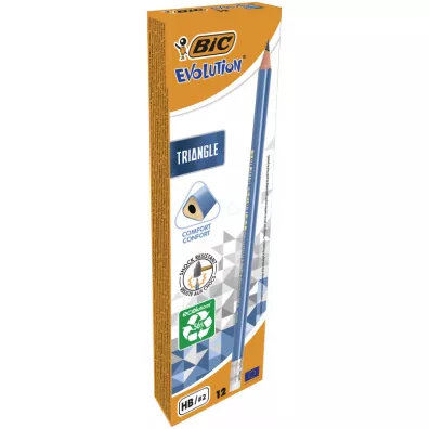 Bic Owek Evolution Triangle trjktny z gumk 12 szt.