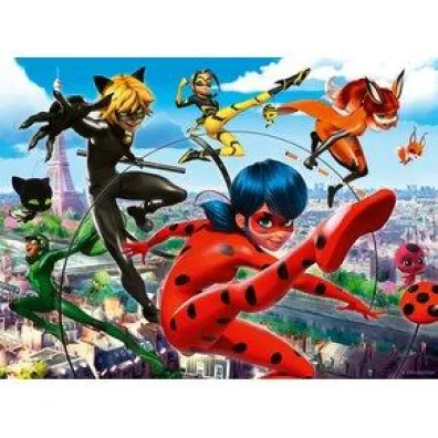 Puzzle 200 el. XXL Miraculum. Biedronka i Czarny Kot Ravensburger