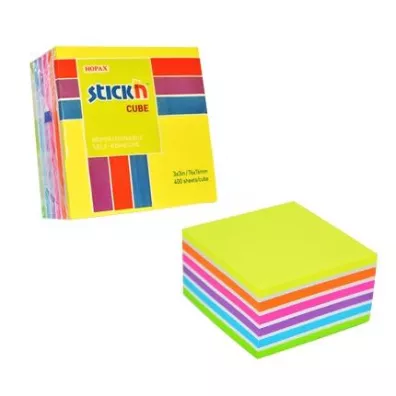 Stickn Notes samoprzylepny kostka neon i pastel 76 x 76 mm