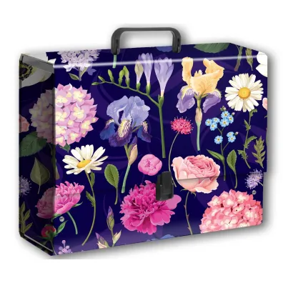 Penmate Teczka z r�czk� b4 jumbo t 0124 kwiaty polskie hortensja na ciemnym tle folia mat nierysuj�ca