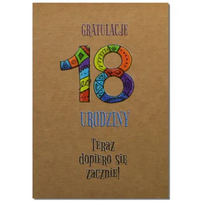 Trend Kartka okoliczno�ciowa eko Urodziny 18 TS49