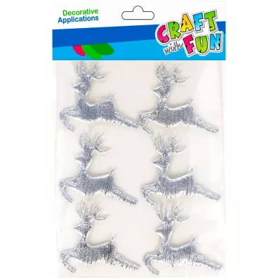 Craft with Fun Ozdoba dekoracyjna samoprzylepna materia�owa Renifer 6 szt.