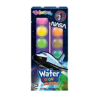 Patio Farby akwarelowe ma�a pastylka Colorino NASA 12 kolor�w
