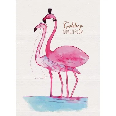 Karnet �lub - Flamingi 118x163 mm