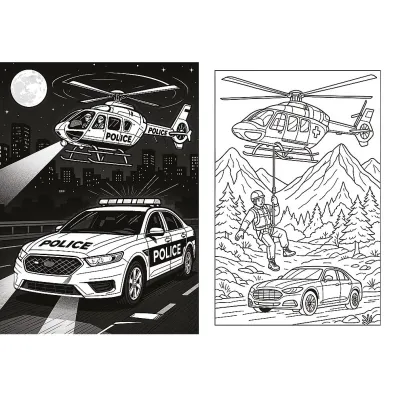 Pojazdy ratunkowe. Kolorowanka. Malbuch. Colouring book