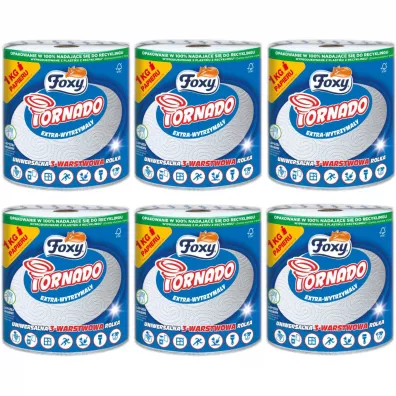 Foxy Rcznik papierowy Tornado 3-warstwowy zestaw 6 szt.