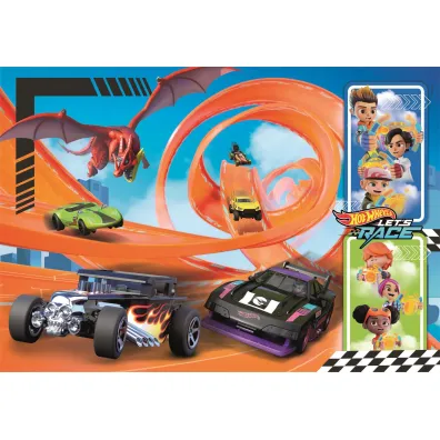 Puzzle 104 el. SuperColor. Hot Wheels Clementoni