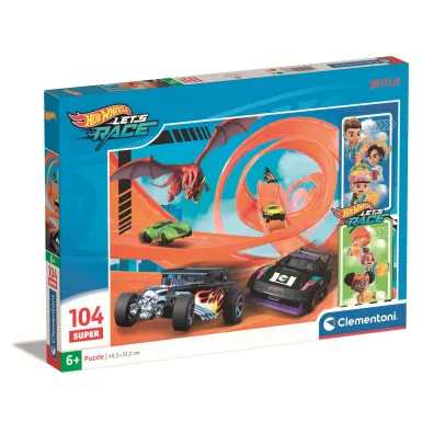 Puzzle 104 el. SuperColor. Hot Wheels Clementoni