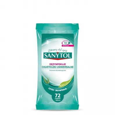 Sanytol Chusteczki czyszczce i dezynfekujce o zapachu eukaliptusa 72 szt.