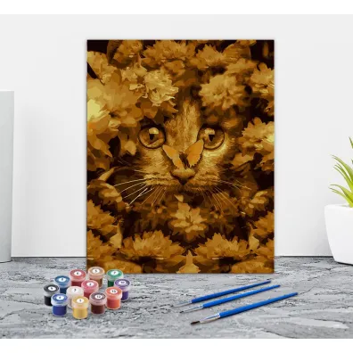 Twoje Hobby Malowanie po numerach - Ma�y kot w kwiatach 40x50cm