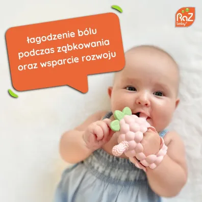 Gryzak silikonowy Razberry Grip, czerwony RazBaby