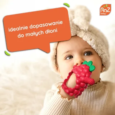 Gryzak silikonowy Razberry Grip, czerwony RazBaby