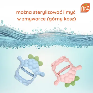 Gryzak silikonowy Razberry Grip, czerwony RazBaby