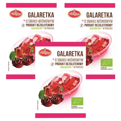 Amylon Galaretka o smaku wi�niowym bezglutenowa Zestaw 3 x 40 g Bio
