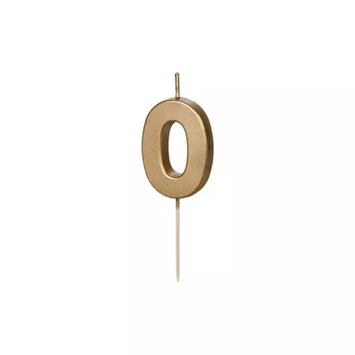 PartyDeco �wieczka urodzinowa 0 z�ota 4.5cm