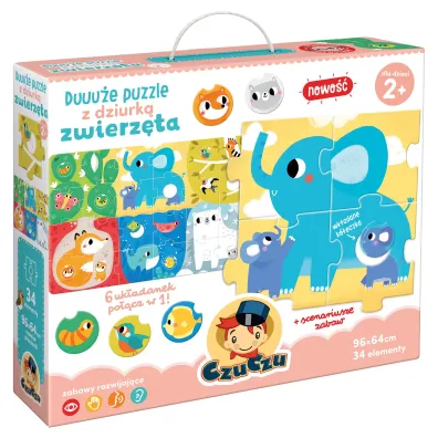 Duuu�e puzzle z dziurk� Zwierz�ta Bright Junior Media