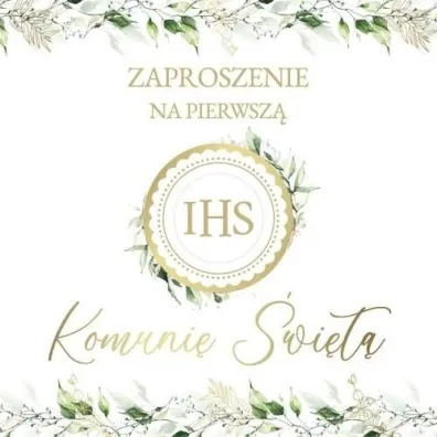 Armin Style ZAPROSZENIE KOMUNIA 130X130 Z KOP AS ZP-91 OP10S