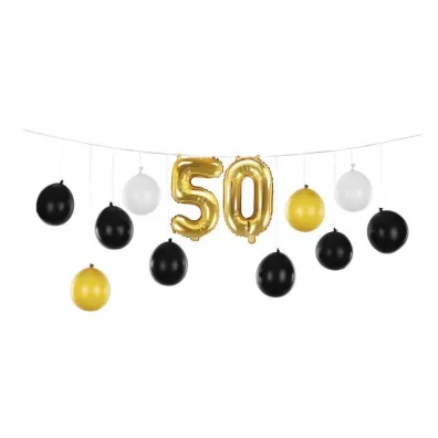 PartyDeco Girlanda balonowa 3w1 50 urodziny 260x32cm