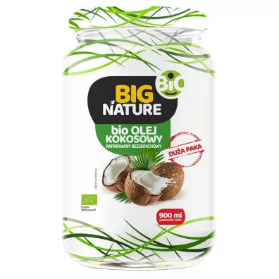 Big Nature Olej kokosowy rafinowany 900 ml Bio