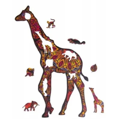 Puzzle drewniane eko 55 el. C�tkowana �yrafa A4 PuzzleOK
